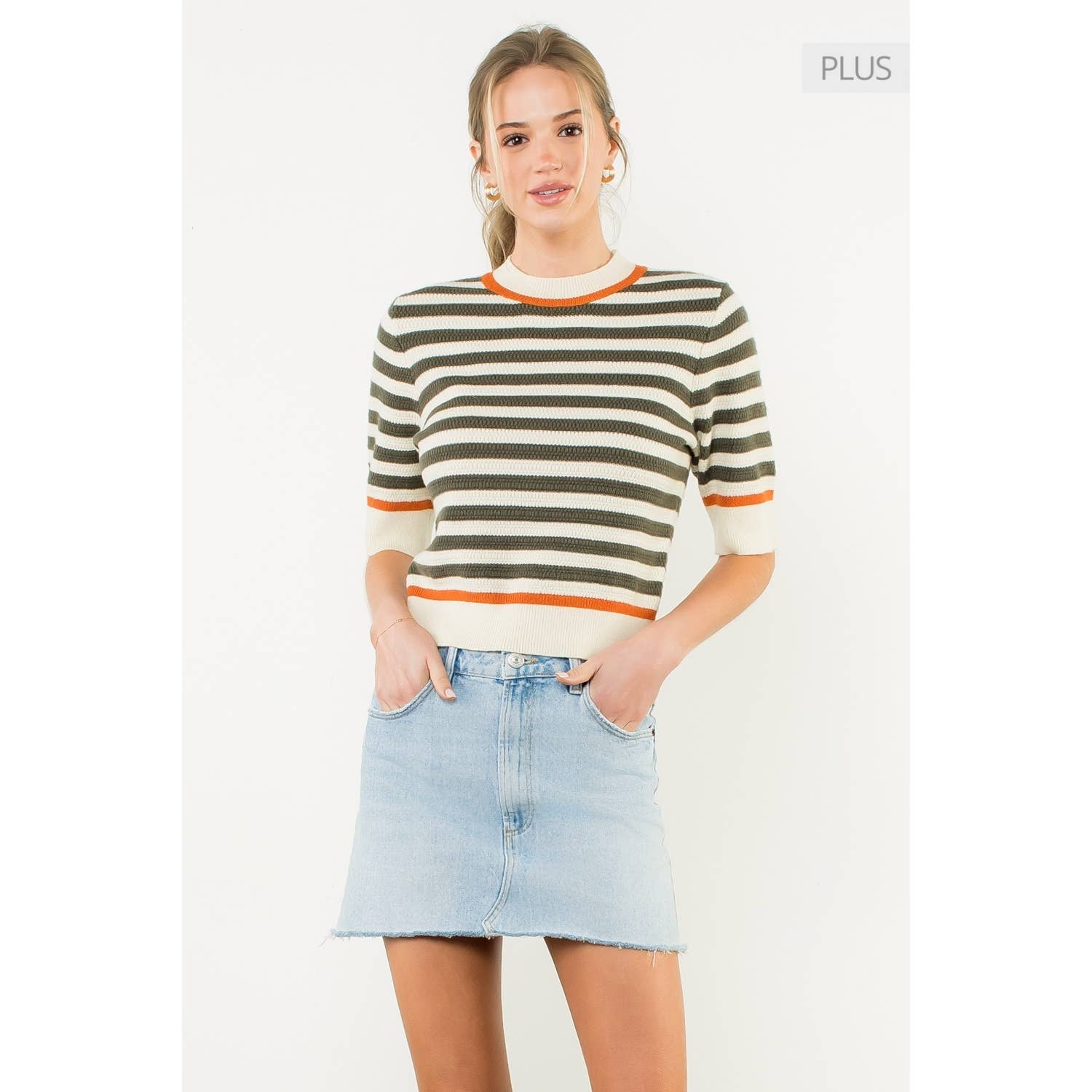 /Size Xl/ Short Sleeve Striped Knit Top Unisex T-shirt, Sweatshirt, Hoodie, Long Sleeve Tee