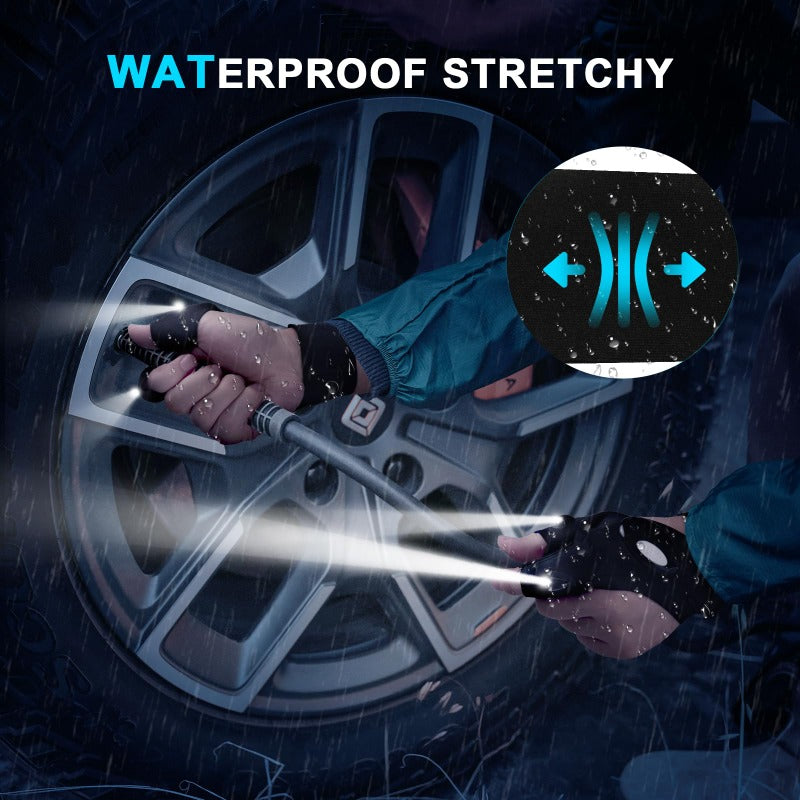 Hands-Free LED Half Finger Gloves — Bright Fingertip Light for Fishing, Repairs, Camping & Night Work