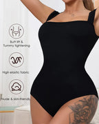 Sleeveless Tank Top Bodysuit — Seamless Ribbed Tummy-Control Shapewear
