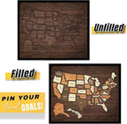 🔥Last Day 49% OFF -🇺🇸 Wooden USA Travel Map Puzzle🧩A Stylish Way to Track Your Journey