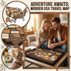🔥Last Day 49% OFF -🇺🇸 Wooden USA Travel Map Puzzle🧩A Stylish Way to Track Your Journey