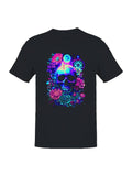 Cosmic Skull Neon Garden Art Men's T-Shirt