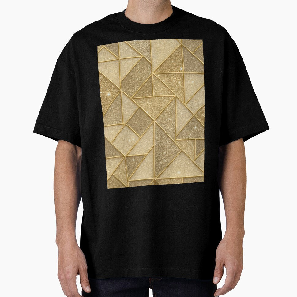 Gold geometric shapes with glitter texture by SassyArtistry Unisex T-shirt, Sweatshirt, Hoodie, Long Sleeve Tee
