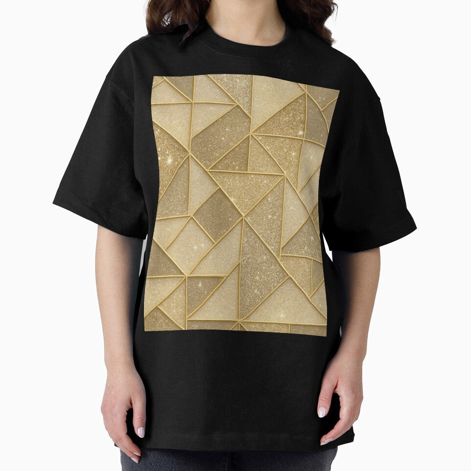 Gold geometric shapes with glitter texture by SassyArtistry Unisex T-shirt, Sweatshirt, Hoodie, Long Sleeve Tee