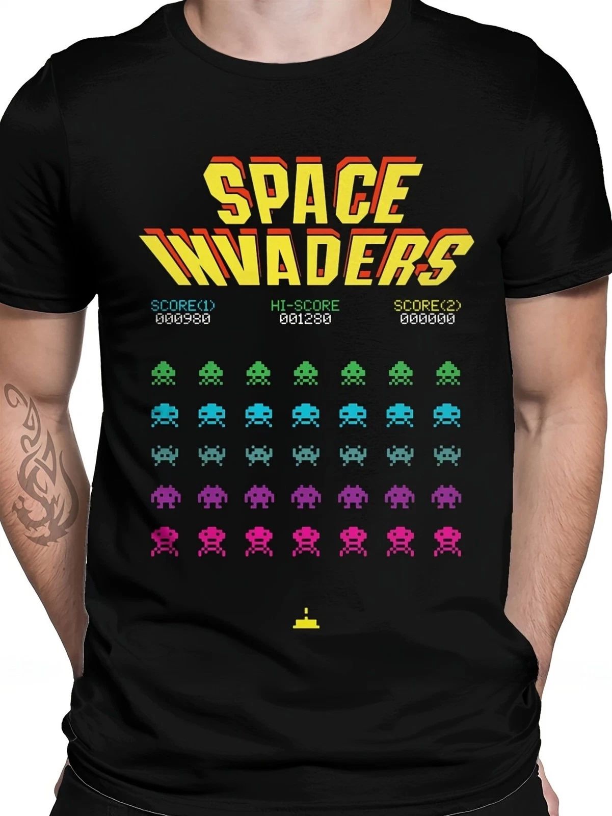 New Men's Retro Space Invaders Arcade Game T-Shirt - Vintage 80s Gaming Tee w/C Unisex T-shirt, Sweatshirt, Hoodie, Long Sleeve Tee